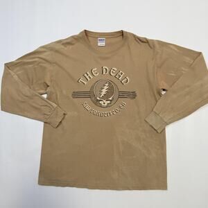 Grateful Dead Shirt Mens Large Beige Long Sleeve The Dead San Francisco Band Tee